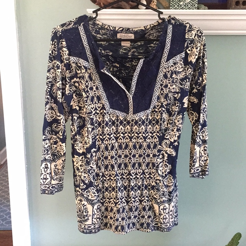 Lucky brand navy blue knit shirt
